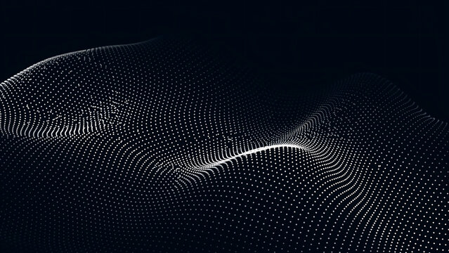 Particle wave form a digital vector illustration on a dark background abstract