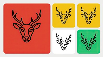 Fototapeta premium deer head set