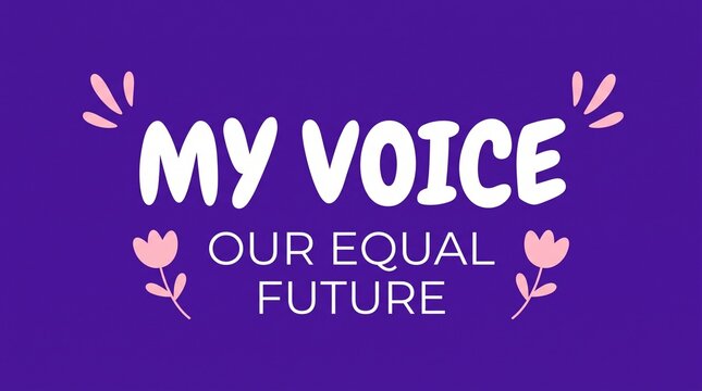 My voice our equal future slogan design