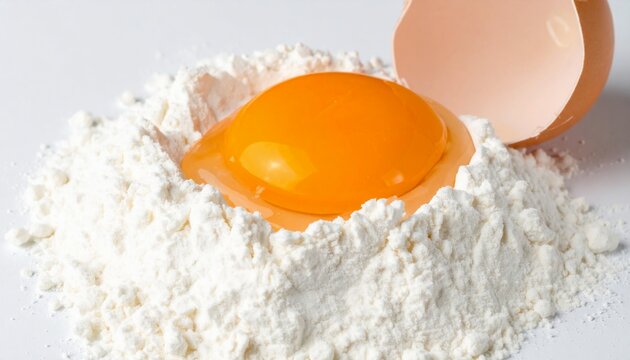 Egg Yolk in Flour with Shell Cooking Ingredient Preparation