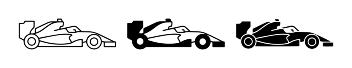 Obraz premium Formula 1 Racing Car Icons, Speed Vehicle Vector Graphics, Motorsport Silhouette Set