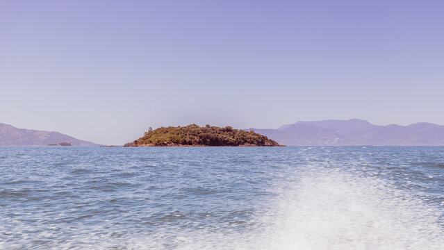 View of the boat trip between Angra dos Reis, Brazil and Aracatiba, Ilha Grande (Big Island), Rio de Janeiro, Brazil