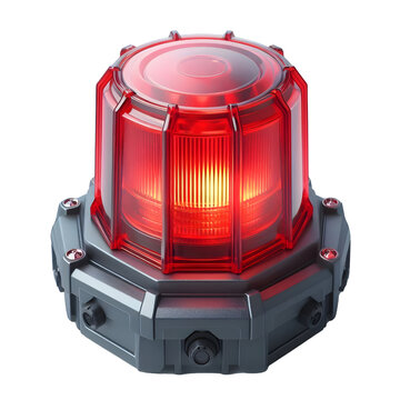 Red siren light isolate on White background