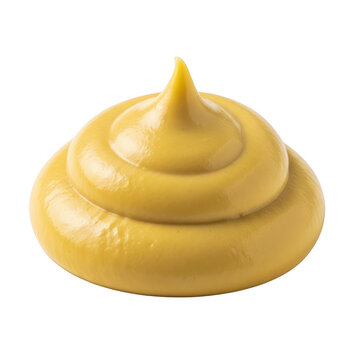 Swirl of yellow mustard sauce isolated on transparent background