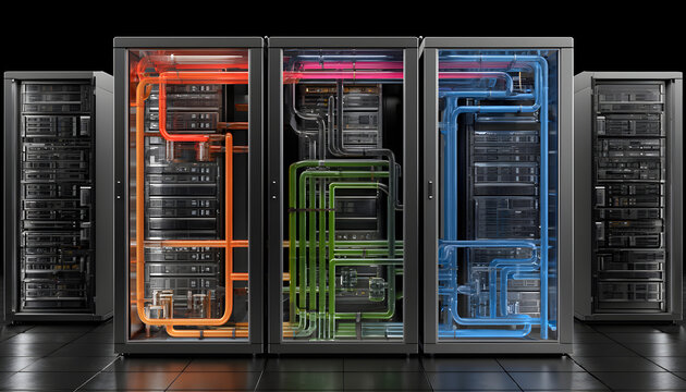 server racks with a liquid cooled supercomputer system with tube