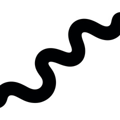 Fototapeta premium Bold black wavy line isolated on a clean white background