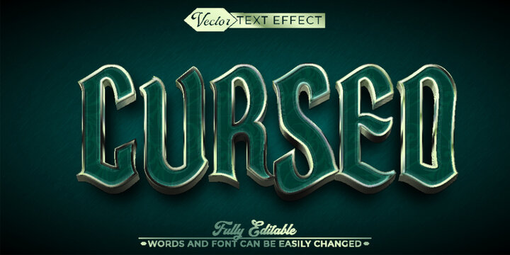  Dark Cursed Magic Horror Typography Vector Fully Editable Smart Object Text Effect
