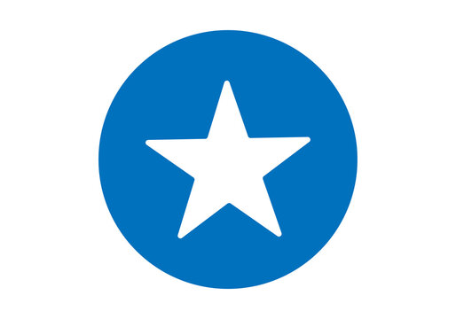 white star icon inside blue round circle transparent background