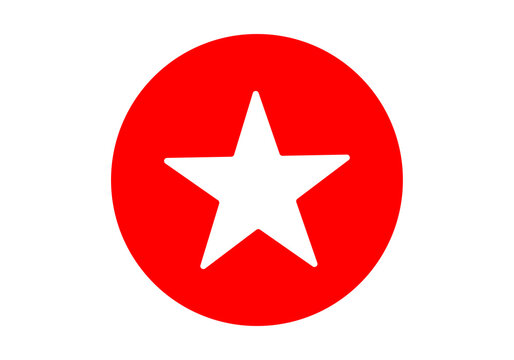 Red star icon favourite bookmark button symbol png file with transparent background