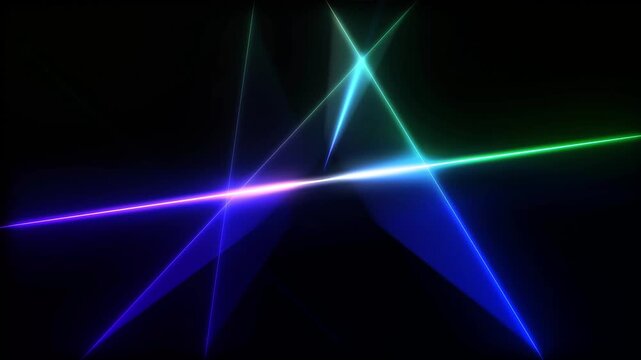 Minimal rainbow laser beam with glowing futuristic neon background
