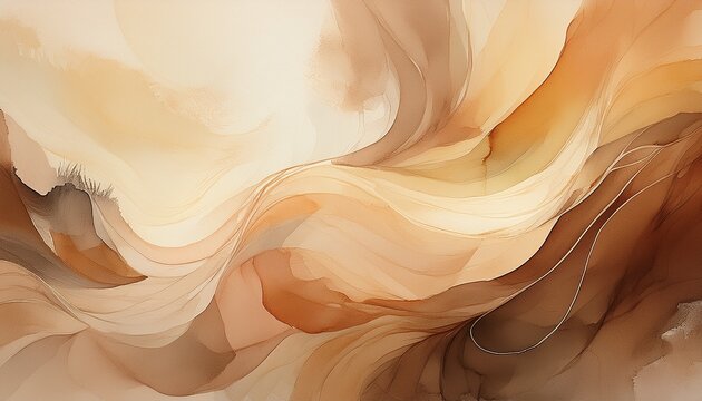 watercolor abstract background with muted earthy tones of brown ochre and beige creating a warm and natural texture
