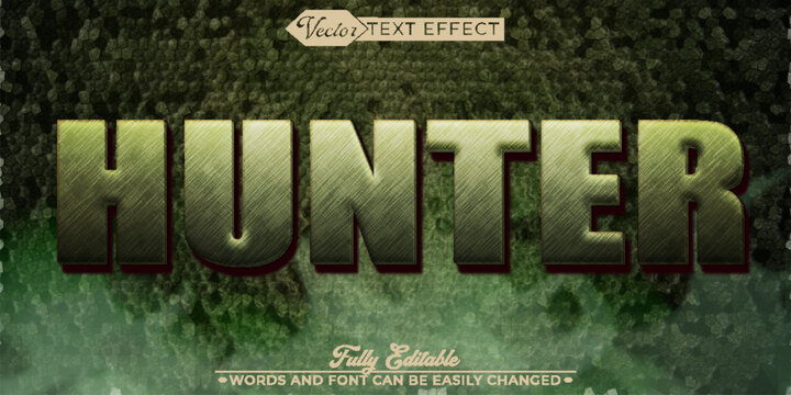  Fierce Hunter Wilderness Adventure Typography Vector Fully Editable Smart Object Text Effect