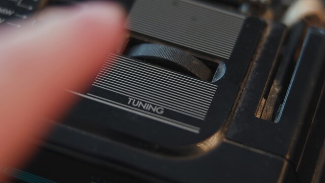 Detailed View Of Antique Radio Tuning Knob Emphasizing Ribbed And Intricate Textural Features . Media