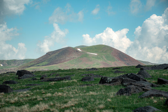 mountain landscape with clouds