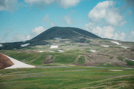 mountain landscape with blue sky