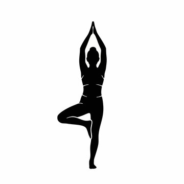 Yoga Tree Pose Silhouette