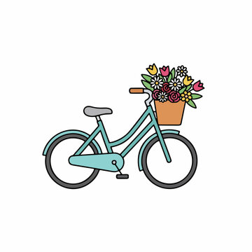 Bicycle with flower basket