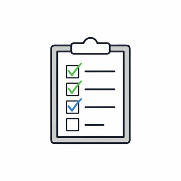 Checklist with checkboxes and ticks