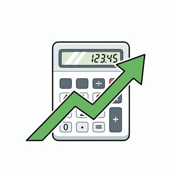 Calculator with Upward Trend Arrow