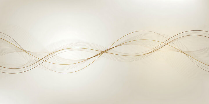 Golden wave lines against a light beige background a flowing vector design