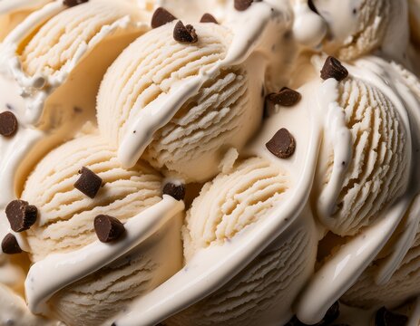 a closeup of the cookie and cream ice cream texture showcasing its creamy and fluffy nature with visible milk like textures and subtle speckles from small cookie pieces