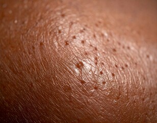 Fototapeta premium Macro human skin texture showing pores hair follicles and bumps