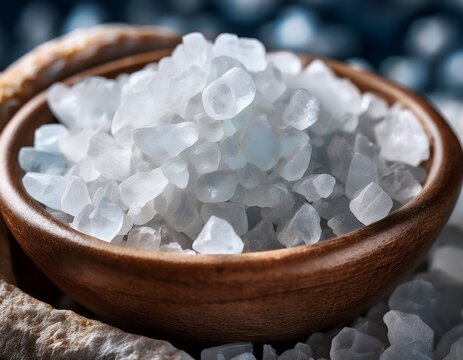 close up image of coarse salt crystals showcasing their texture and purity