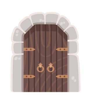 Door With Stone Arch Medieval Cartoon