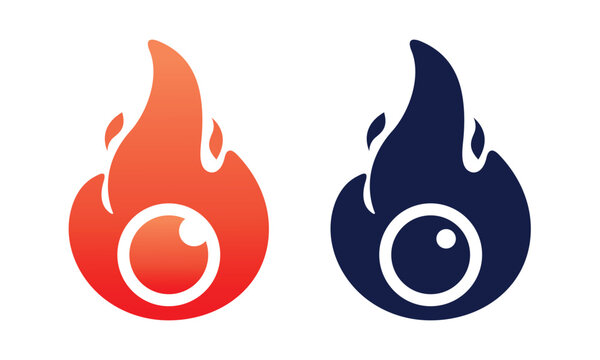 Burning Gaze Icon. Passionate Eyes Symbol. Vector Illustration