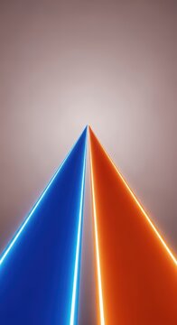 Sharp divergence illustrating two distinct routes moving far away from the origin point, symbolizing separate goals or futures, arrow, separate, separation