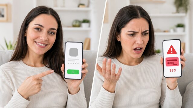 Free app install and hidden charges on smartphone