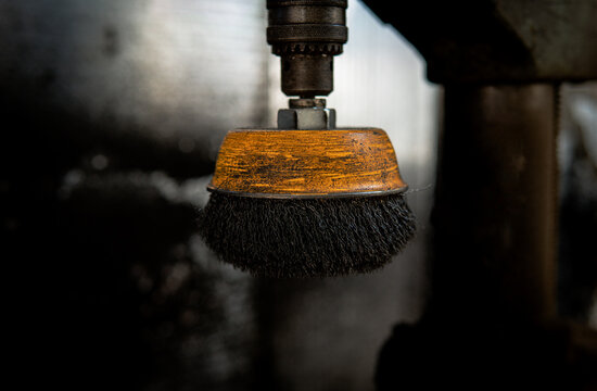 Wire wheel brush for drill press machine close up