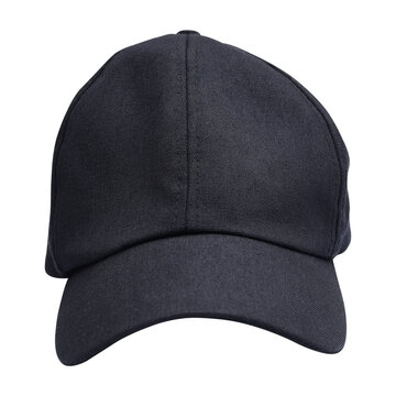 one black canvas cap isolated on white.