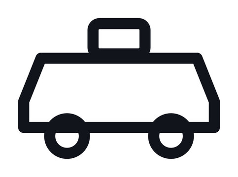 Taxi Cab line icon. Business and technology outline symbol, editable stroke, black and white. Thin line taxi cab pictogram for website, mobile app and presentation use.