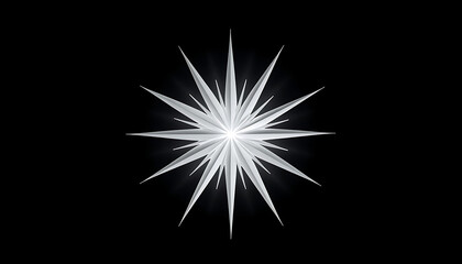 Fototapeta premium White Sharp Four Point Star Sparkle on Pure Black Background Screen Blend Overlay