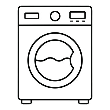 Washing machine appliance icon outline vector illustration