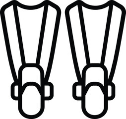 Pair of diving fins line icon for swimming and snorkeling gear © Abayal