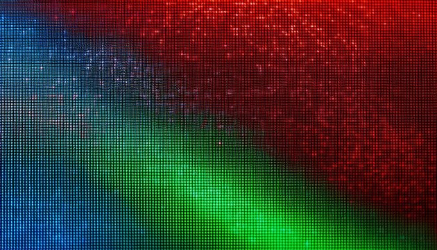 close up of led screen pixels displaying vibrant red green and blue colors in a grid pattern abstract technology background
