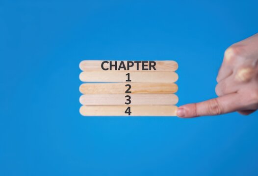 Wooden craft sticks with chapter 1 2 3 4 text
