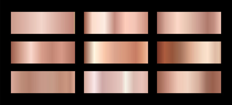 Premium Rose Gold Foil Gradient Background Set Featuring Smooth Metallic Texture Collection Designs