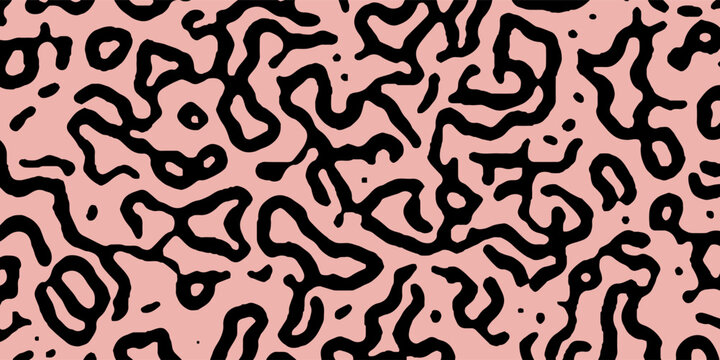 Vector modern style minimal turing pattern with candy pink color background. Vector illustration