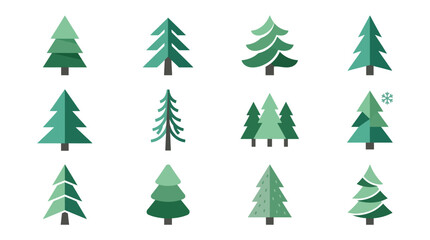 Evergreen Pine Tree Icon Set © ahmad