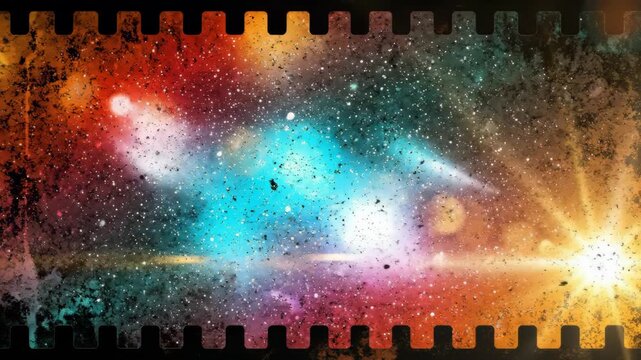 Gritty Film Grain Texture Overlay with Dynamic Color Gradients and Bright Lens Flare