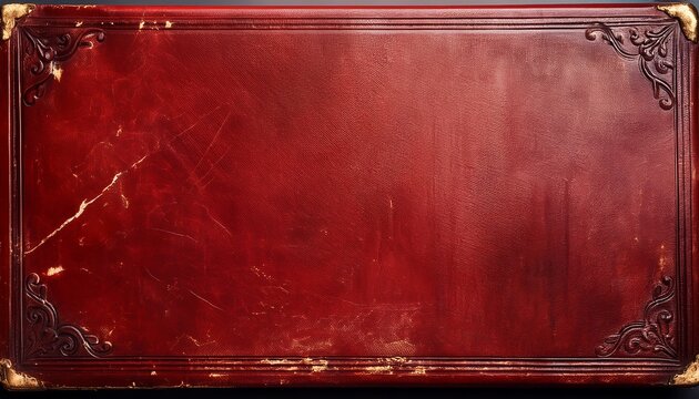 vintage textured red book cover with a weathered appearance showcasing a worn aesthetic