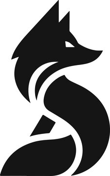 Fox silhouette vector icon minimalist wildlife animal esports mascot logo