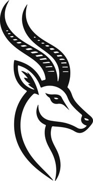 Gazelle head silhouette antelope vector icon african safari wildlife logo