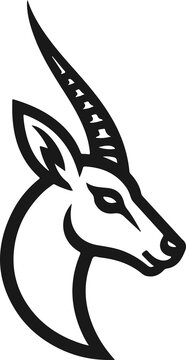 Gazelle head silhouette antelope vector icon african safari wildlife logo