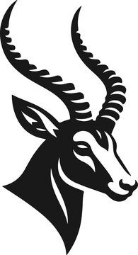 Gazelle head silhouette antelope vector icon african safari wildlife logo