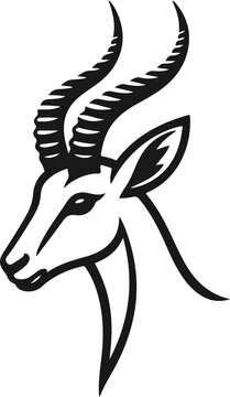 Gazelle head silhouette antelope vector icon african safari wildlife logo