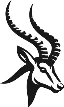 Gazelle head silhouette antelope vector icon african safari wildlife logo
